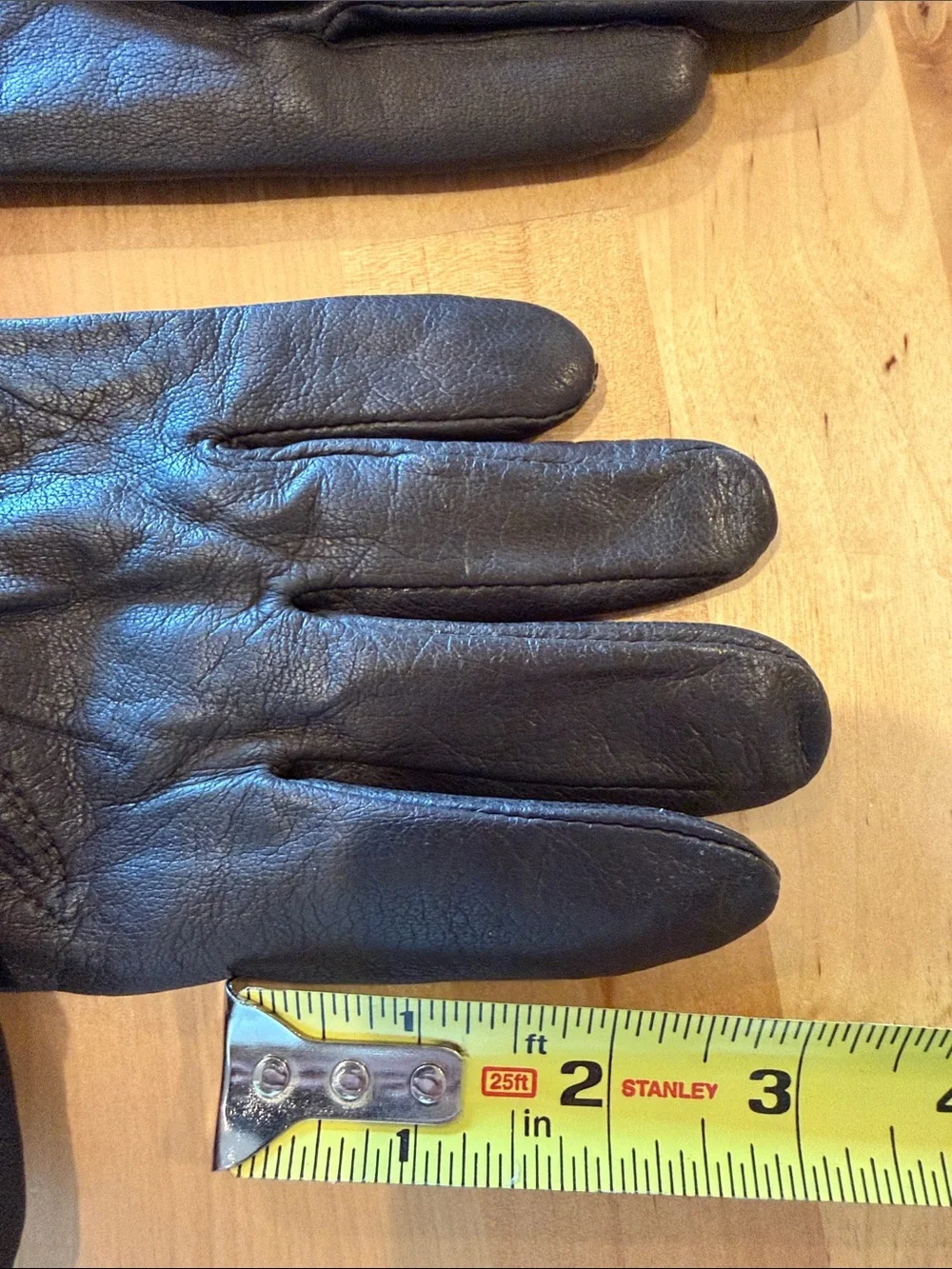 Vintage New with tags Black 100% Leather Long Gloves women’s large
